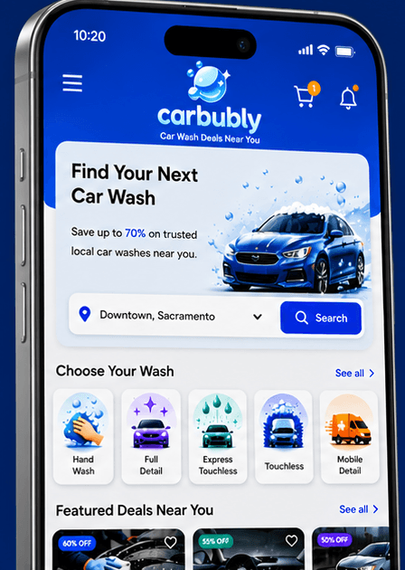 Carbubly app — find your next car wash
