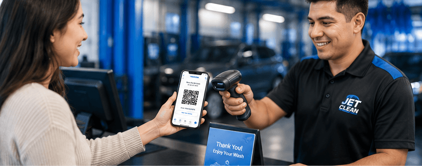 Showing a Carbubly QR code at the car wash