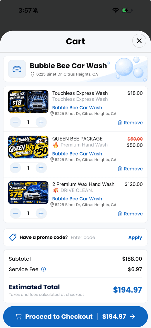 Checkout Securely — Carbubly app screen