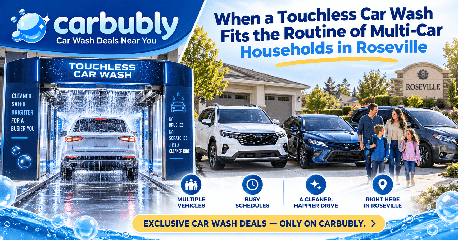When a Touchless Car Wash Fits the Routine of Multi-Car Households in Roseville