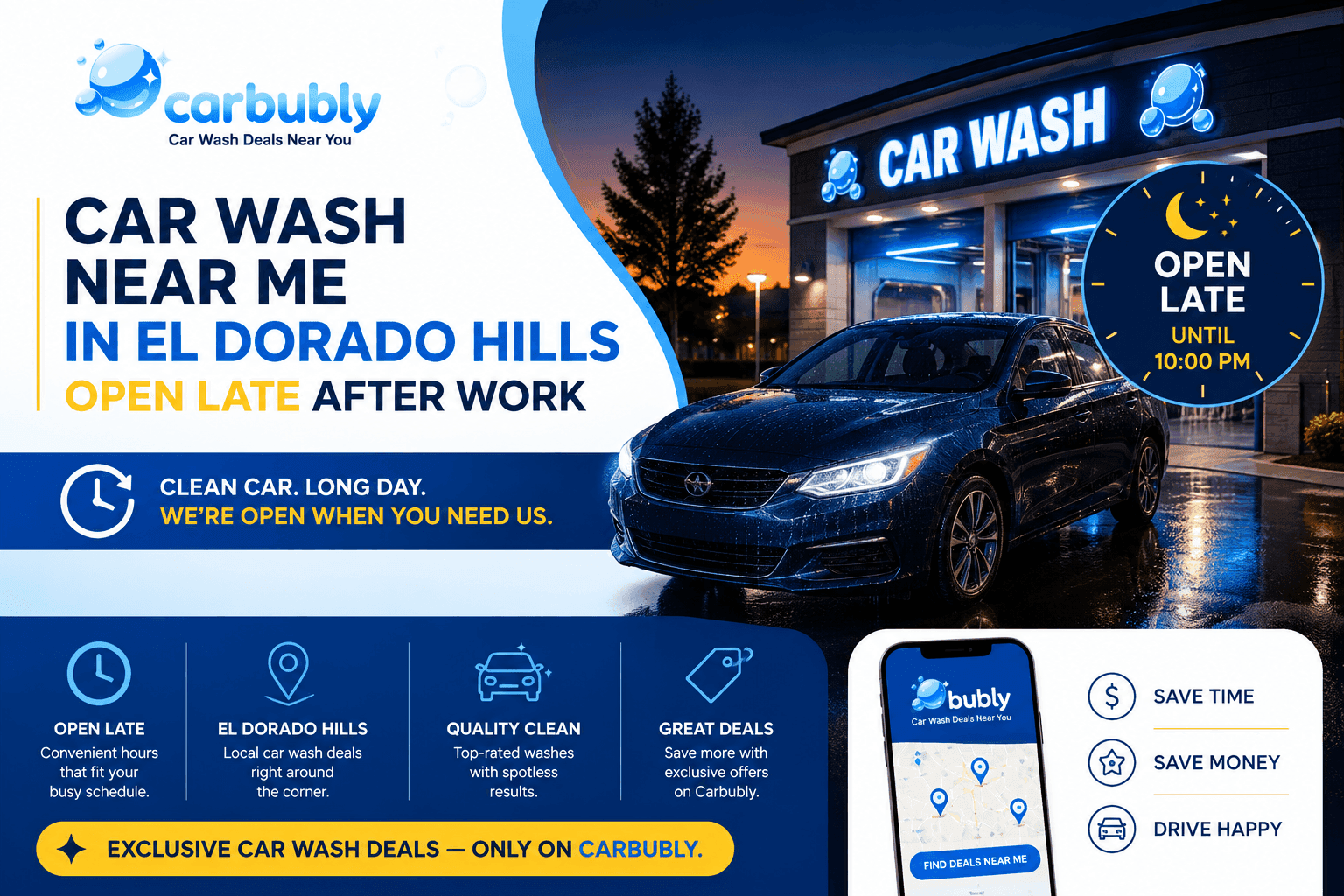 Car Wash Near Me in El Dorado Hills Open Late After Work