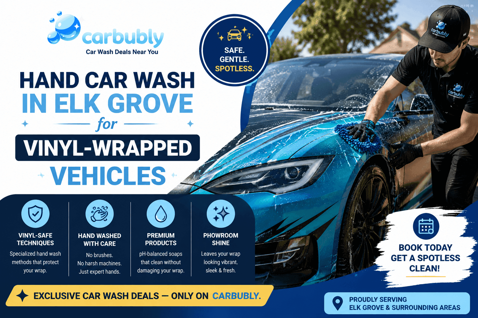 Hand Car Wash in Elk Grove for Vinyl-Wrapped Vehicles