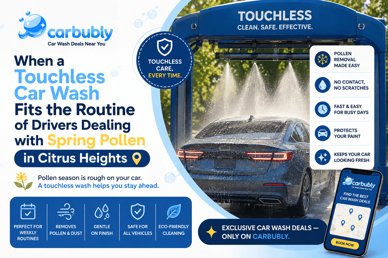 Touchless Car Wash with Spring Pollen in Citrus Heights